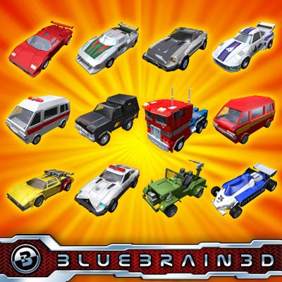 3D Model of Collection of 12 toy cars - 3D Render 0